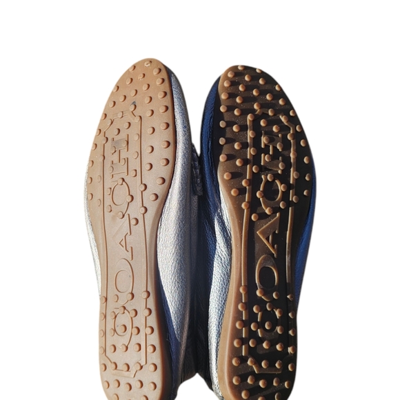 Coach Odette Women's Solid Mettalic Gray Leather Driver Loafers Sz 8.5B - Picture 5 of 6